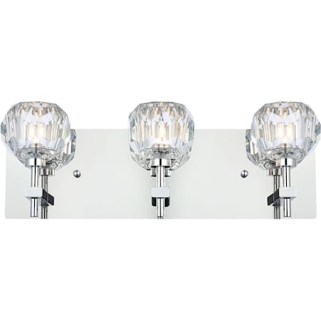 Elegant Lighting Elegant Lighting  Graham Chrome & Clear 3-Light Bathroom Wall Vanity Light 3509W18C
